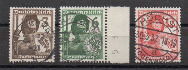 Michel Nr. 643 - 645, Luftschutz gestempelt.